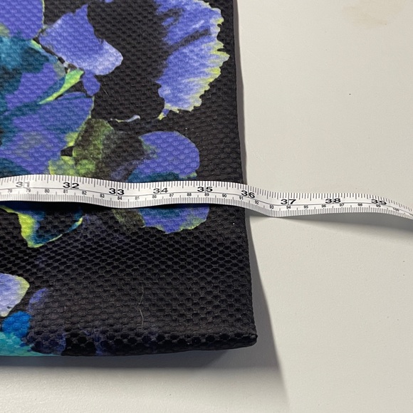 Tahari ASL Black and Blue Floral Mini Dress - Picture 5 of 8